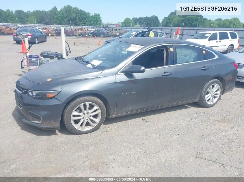 2016 Chevrolet Malibu 1Lt VIN: 1G1ZE5ST3GF206216 Lot: 39383459