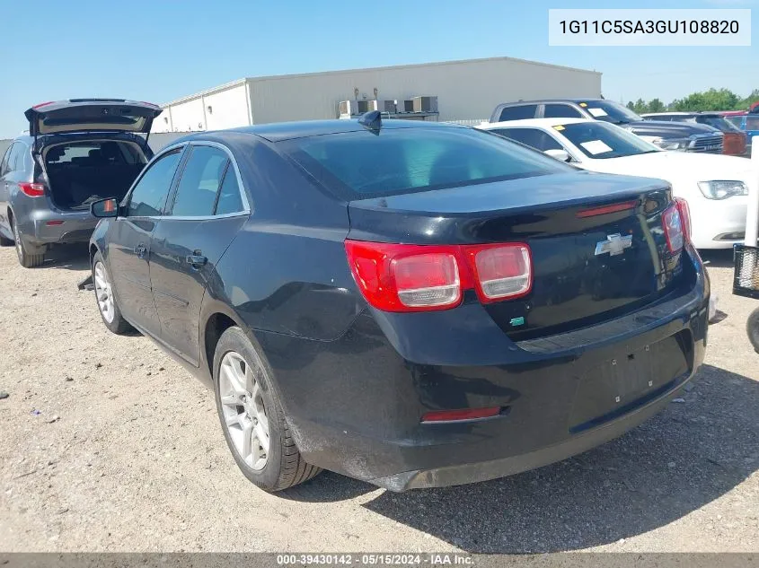 2016 Chevrolet Malibu Limited Lt VIN: 1G11C5SA3GU108820 Lot: 39430142