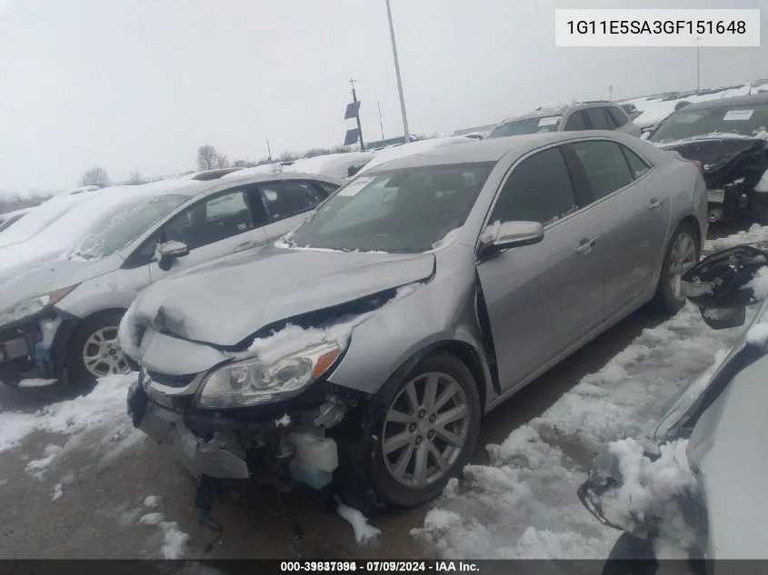 1G11E5SA3GF151648 2016 Chevrolet Malibu Limited Ltz