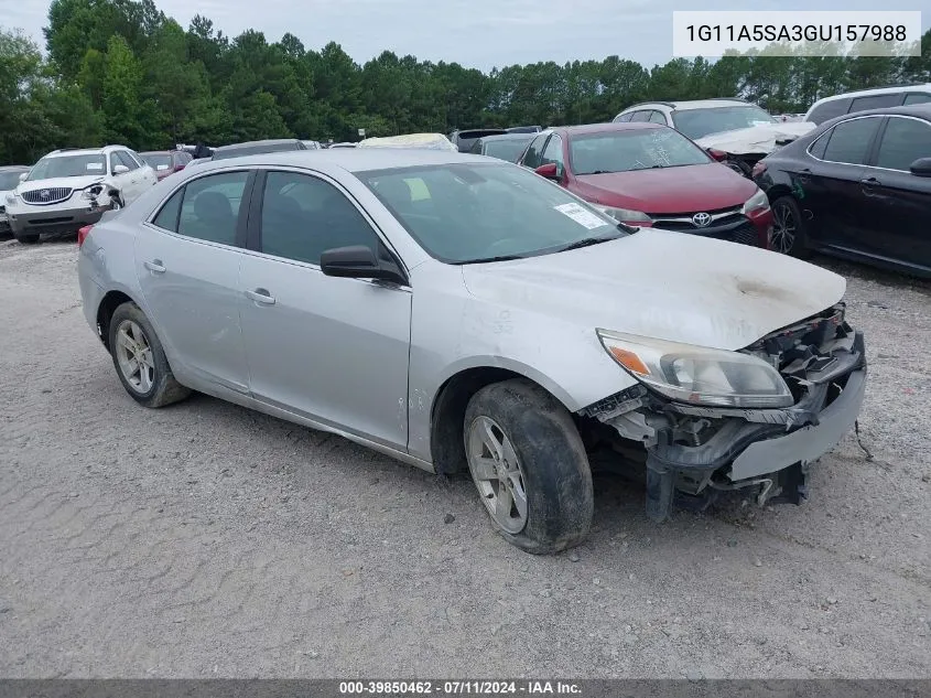 2016 Chevrolet Malibu Limited 1Fl VIN: 1G11A5SA3GU157988 Lot: 39850462