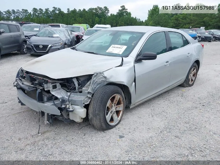 2016 Chevrolet Malibu Limited 1Fl VIN: 1G11A5SA3GU157988 Lot: 39850462