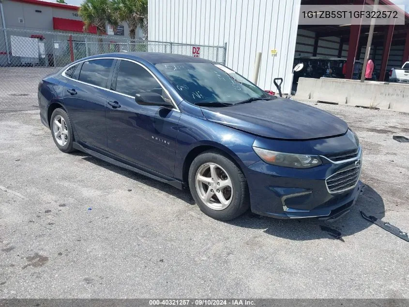 2016 Chevrolet Malibu Ls VIN: 1G1ZB5ST1GF322572 Lot: 40321257