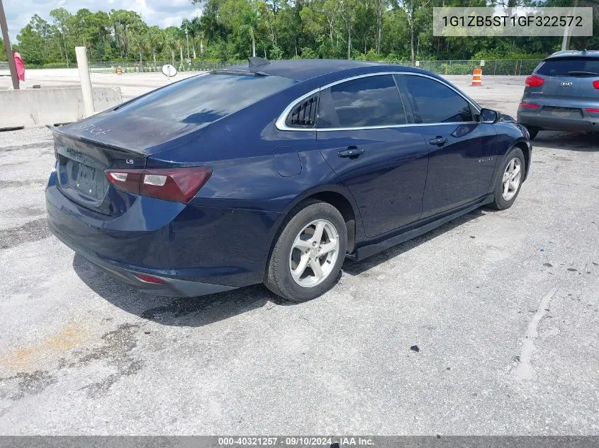 2016 Chevrolet Malibu Ls VIN: 1G1ZB5ST1GF322572 Lot: 40321257