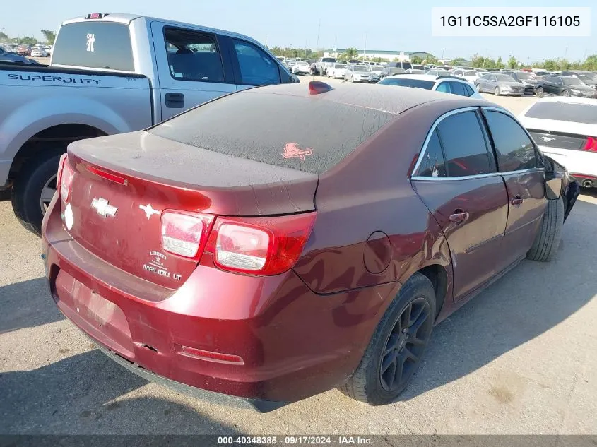 2016 Chevrolet Malibu Limited Lt VIN: 1G11C5SA2GF116105 Lot: 40348385