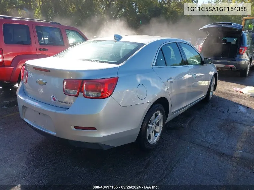 2016 Chevrolet Malibu Limited Lt VIN: 1G11C5SA1GF154358 Lot: 40417165