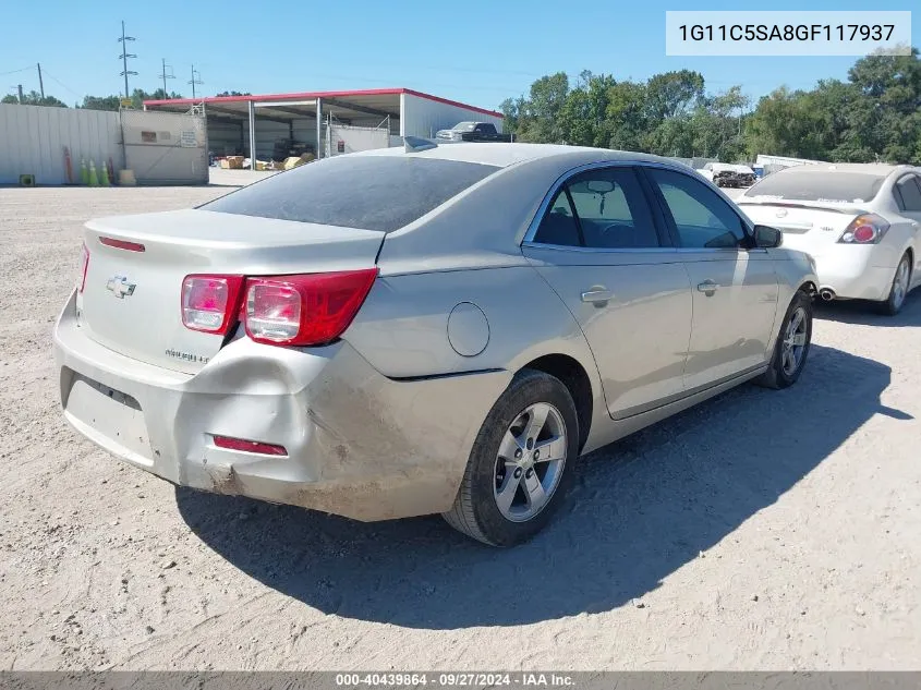 1G11C5SA8GF117937 2016 Chevrolet Malibu Limited Lt