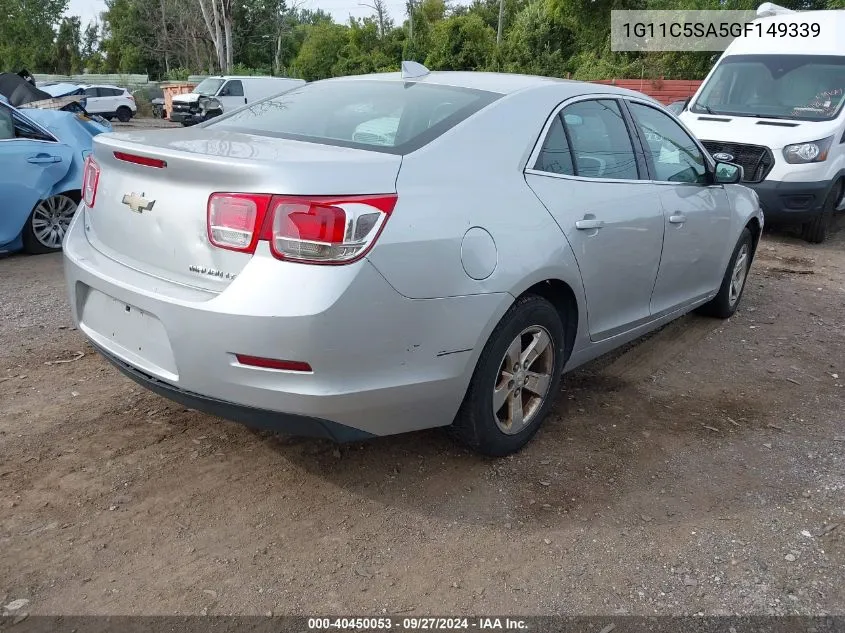 1G11C5SA5GF149339 2016 Chevrolet Malibu Limited Lt