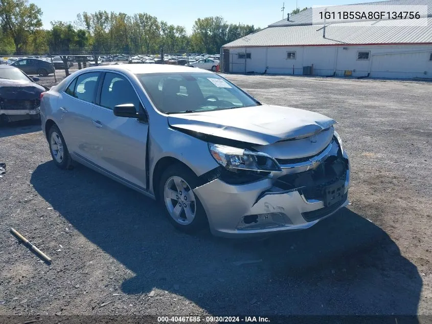 2016 Chevrolet Malibu Limited Ls VIN: 1G11B5SA8GF134756 Lot: 40467685