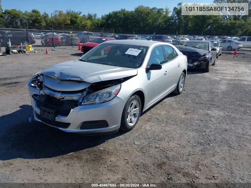 2016 Chevrolet Malibu Limited Ls VIN: 1G11B5SA8GF134756 Lot: 40467685