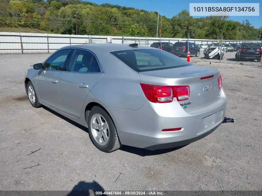 1G11B5SA8GF134756 2016 Chevrolet Malibu Limited Ls