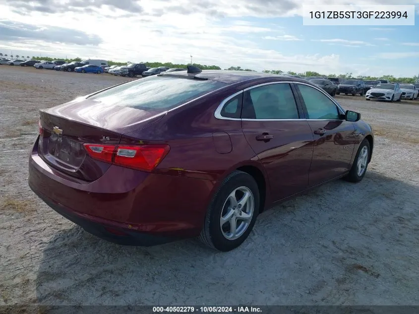 2016 Chevrolet Malibu Ls VIN: 1G1ZB5ST3GF223994 Lot: 40502279