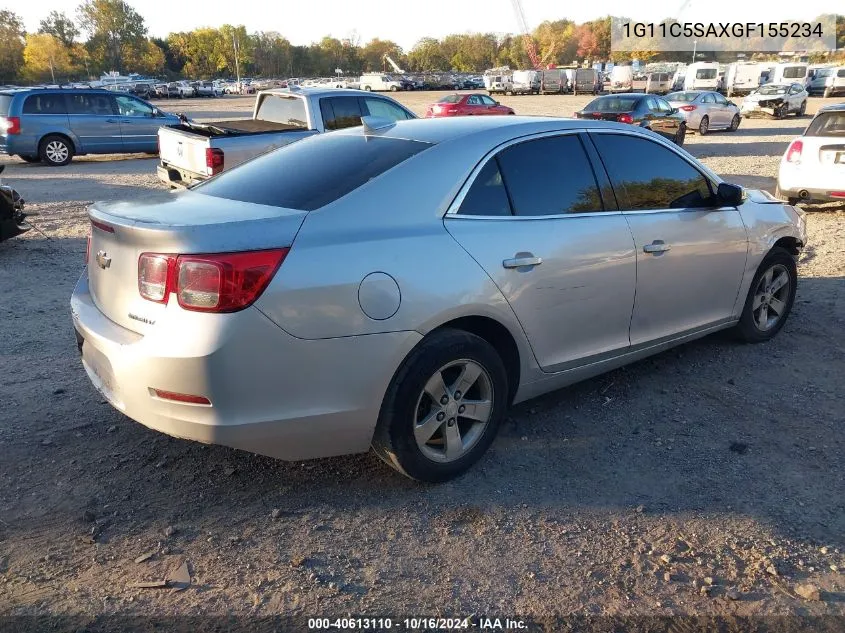 2016 Chevrolet Malibu Limited Lt VIN: 1G11C5SAXGF155234 Lot: 40613110