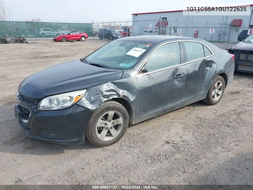 1G11C5SA1GU122635 2016 Chevrolet Malibu Limited Lt