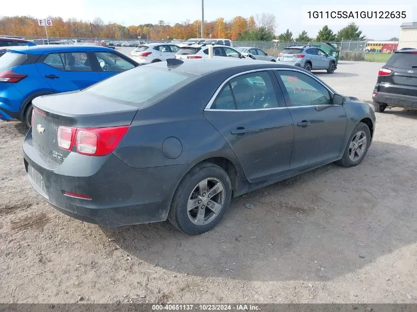 1G11C5SA1GU122635 2016 Chevrolet Malibu Limited Lt