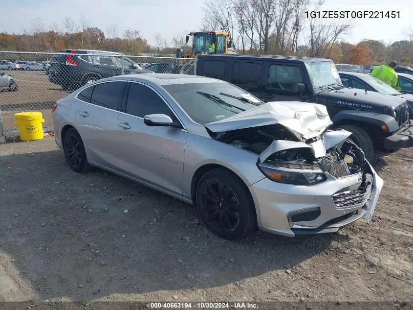 2016 Chevrolet Malibu 1Lt VIN: 1G1ZE5ST0GF221451 Lot: 40663194