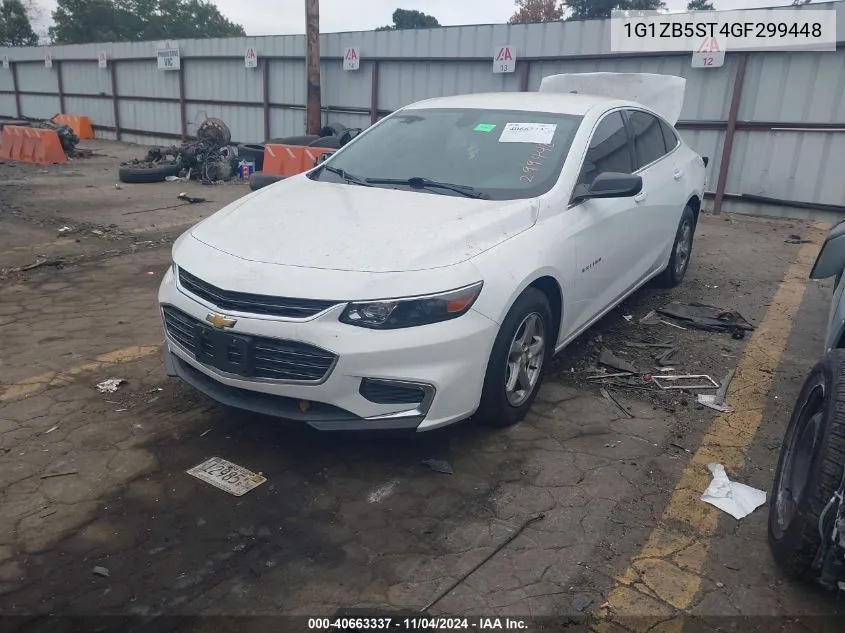 2016 Chevrolet Malibu Ls VIN: 1G1ZB5ST4GF299448 Lot: 40663337