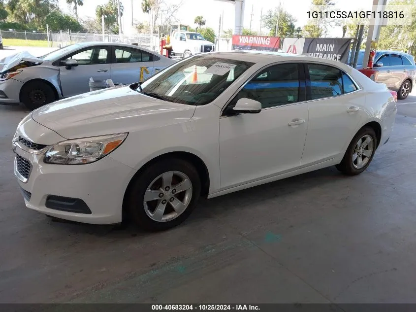 1G11C5SA1GF118816 2016 Chevrolet Malibu Limited Lt