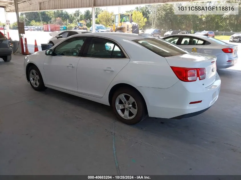 1G11C5SA1GF118816 2016 Chevrolet Malibu Limited Lt