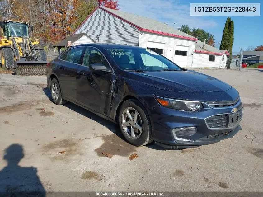 2016 Chevrolet Malibu Ls VIN: 1G1ZB5ST2GF228443 Lot: 40688654