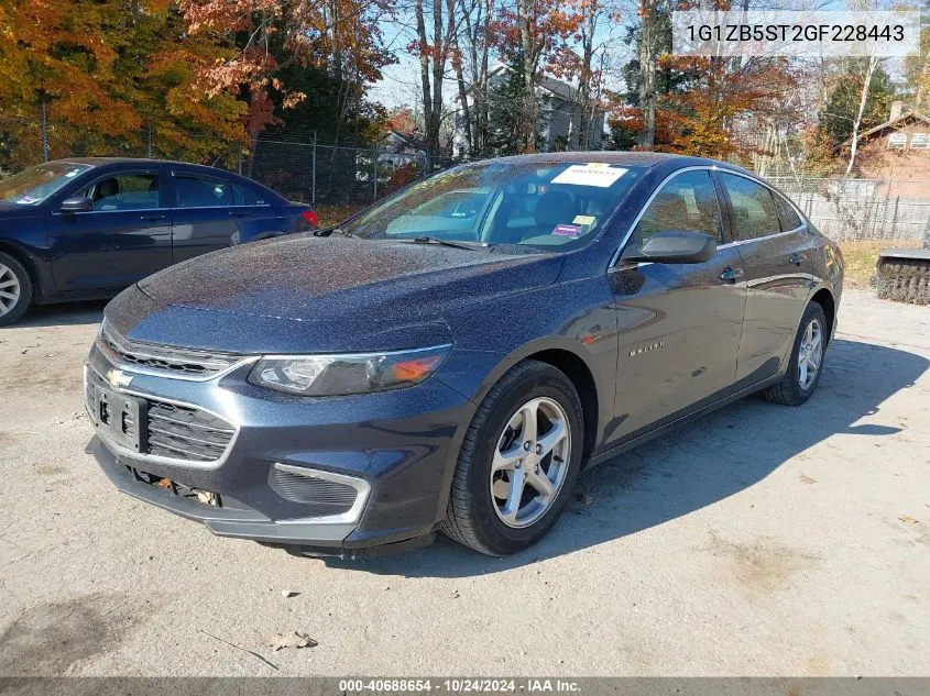 2016 Chevrolet Malibu Ls VIN: 1G1ZB5ST2GF228443 Lot: 40688654