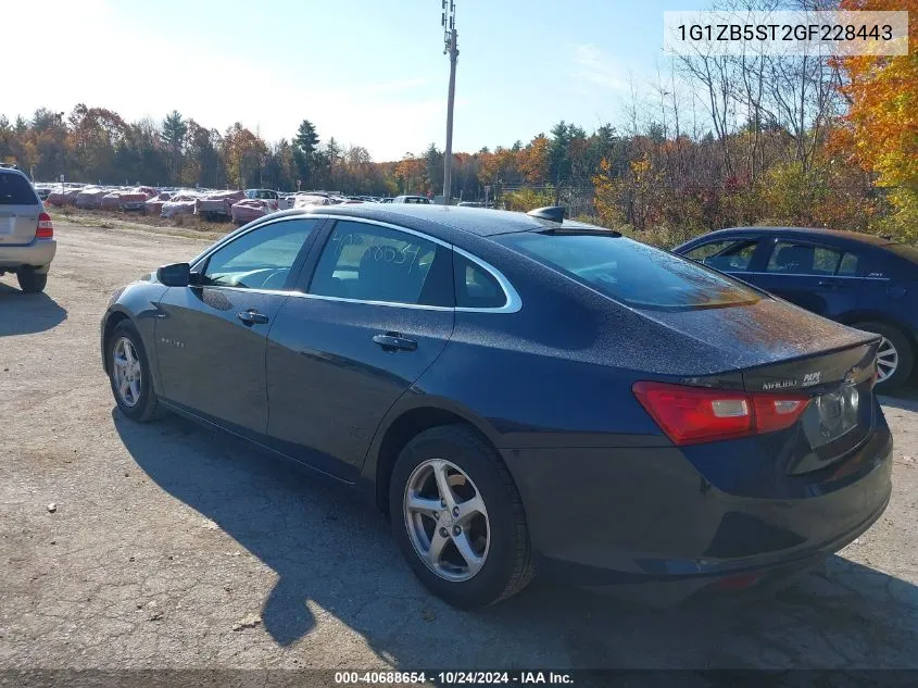 2016 Chevrolet Malibu Ls VIN: 1G1ZB5ST2GF228443 Lot: 40688654