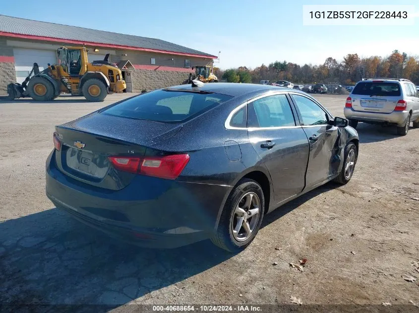 2016 Chevrolet Malibu Ls VIN: 1G1ZB5ST2GF228443 Lot: 40688654