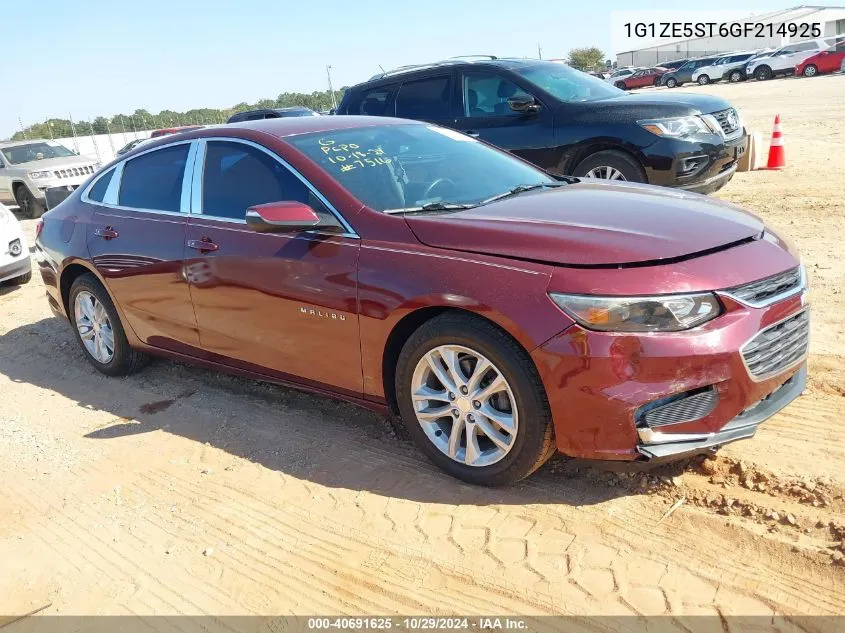 2016 Chevrolet Malibu 1Lt VIN: 1G1ZE5ST6GF214925 Lot: 40691625