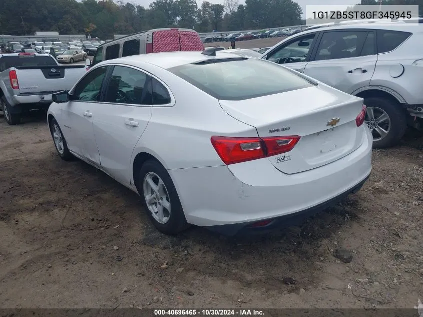 2016 Chevrolet Malibu Ls VIN: 1G1ZB5ST8GF345945 Lot: 40696465