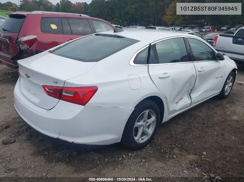 2016 Chevrolet Malibu Ls VIN: 1G1ZB5ST8GF345945 Lot: 40696465