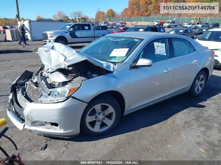 1G11C5SA2GF149704 2016 Chevrolet Malibu Limited Lt