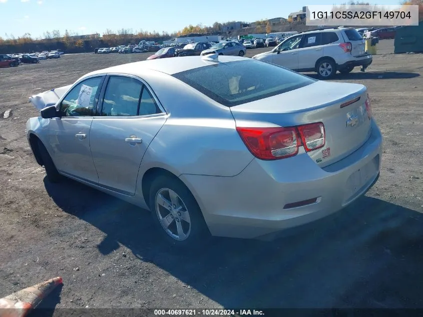 2016 Chevrolet Malibu Limited Lt VIN: 1G11C5SA2GF149704 Lot: 40697621