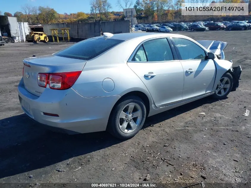 1G11C5SA2GF149704 2016 Chevrolet Malibu Limited Lt