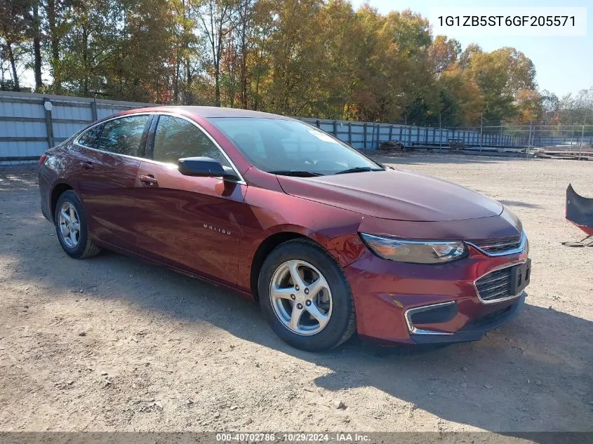 2016 Chevrolet Malibu Ls VIN: 1G1ZB5ST6GF205571 Lot: 40702786