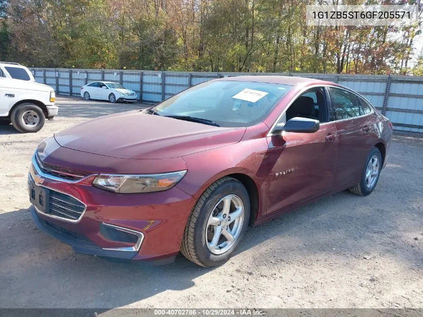 2016 Chevrolet Malibu Ls VIN: 1G1ZB5ST6GF205571 Lot: 40702786