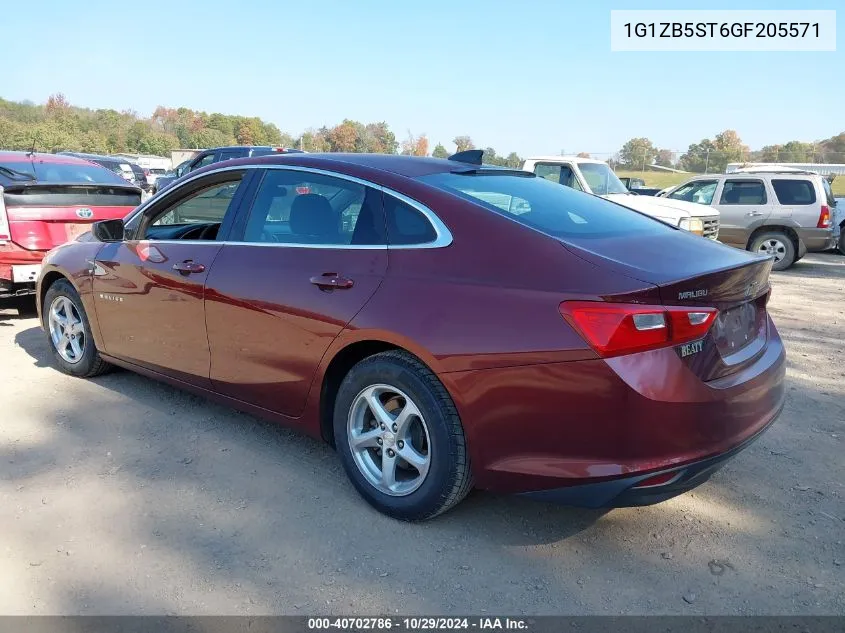 2016 Chevrolet Malibu Ls VIN: 1G1ZB5ST6GF205571 Lot: 40702786