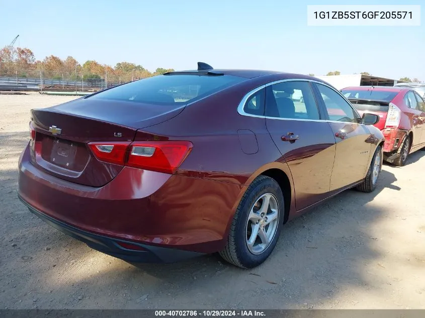 2016 Chevrolet Malibu Ls VIN: 1G1ZB5ST6GF205571 Lot: 40702786