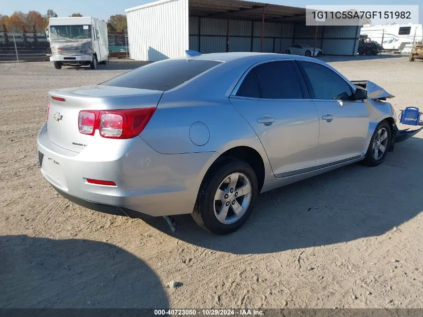 2016 Chevrolet Malibu Limited Lt VIN: 1G11C5SA7GF151982 Lot: 40723050