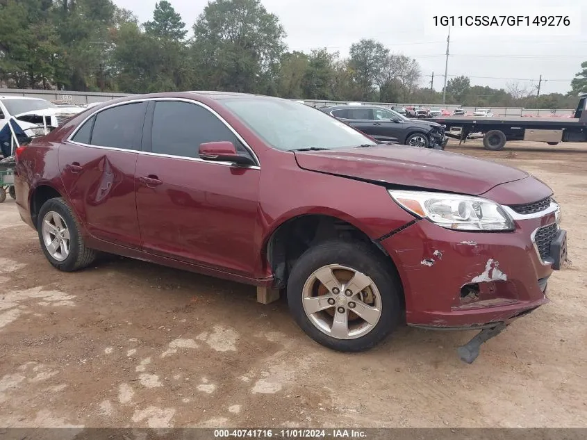 2016 Chevrolet Malibu Limited Lt VIN: 1G11C5SA7GF149276 Lot: 40741716