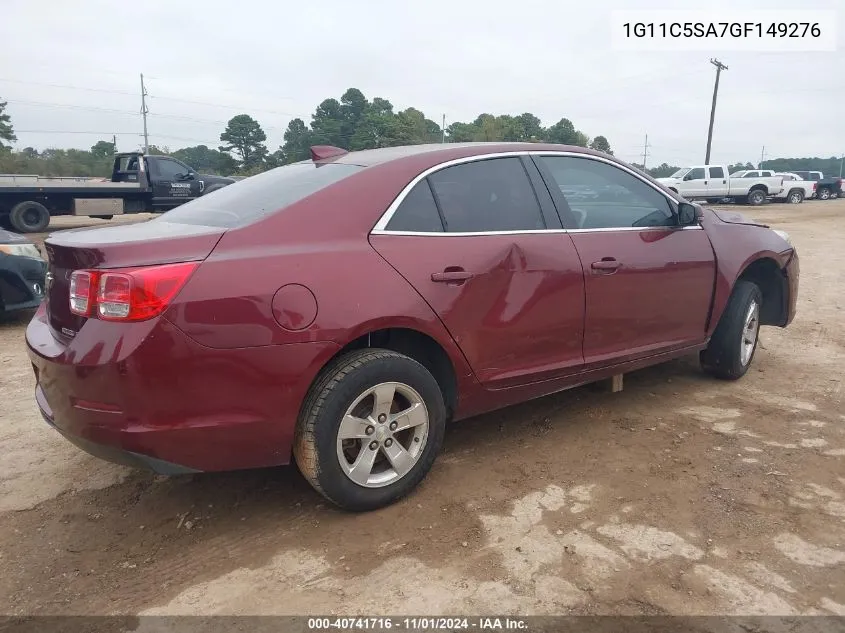 2016 Chevrolet Malibu Limited Lt VIN: 1G11C5SA7GF149276 Lot: 40741716