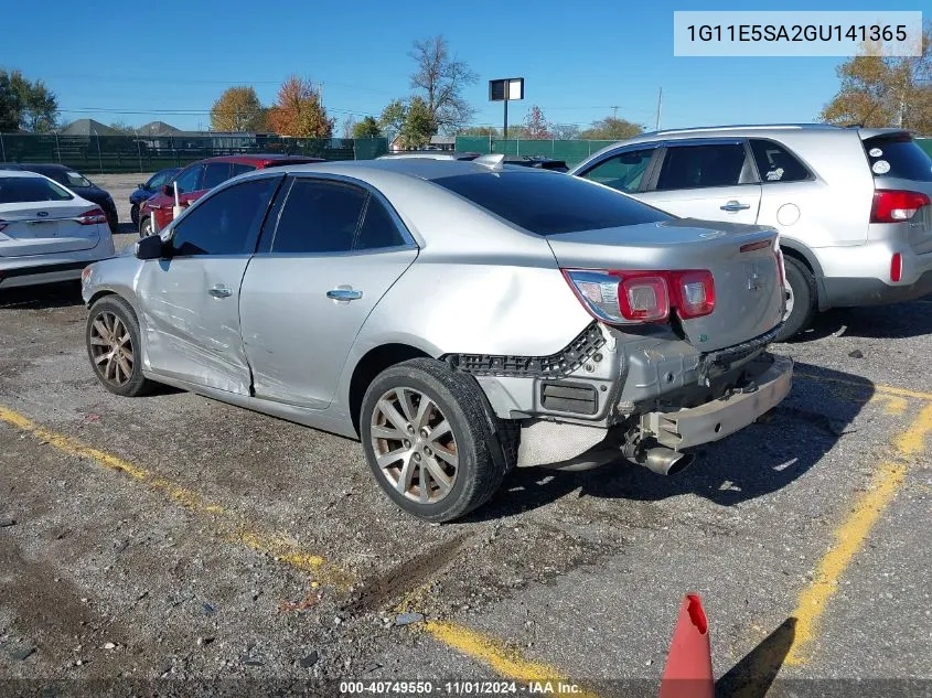 2016 Chevrolet Malibu Limited Ltz VIN: 1G11E5SA2GU141365 Lot: 40749550