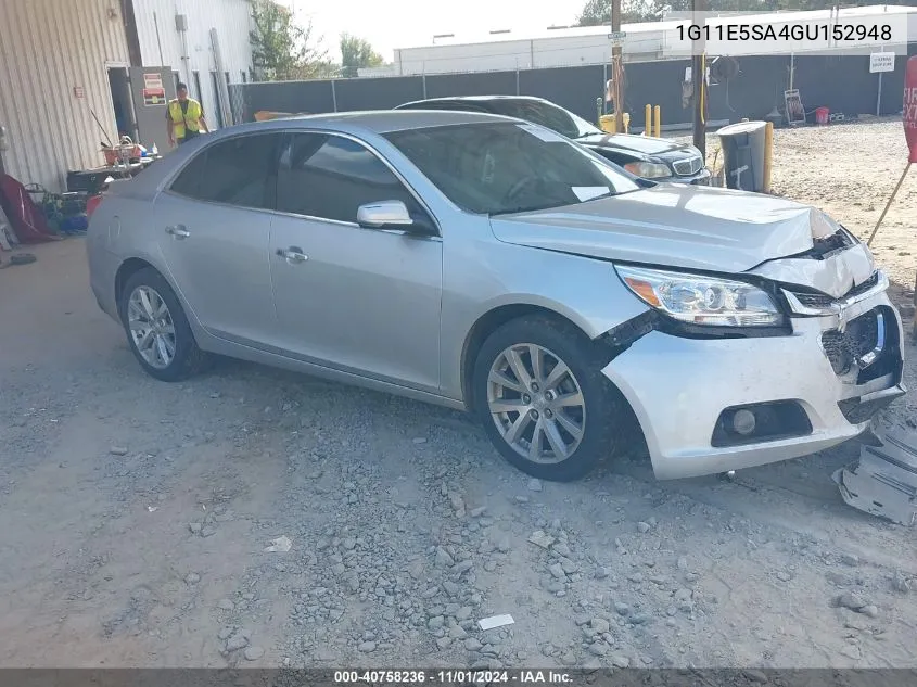 2016 Chevrolet Malibu Limited Ltz VIN: 1G11E5SA4GU152948 Lot: 40758236