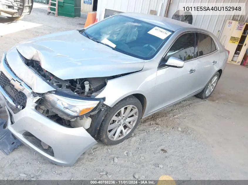 2016 Chevrolet Malibu Limited Ltz VIN: 1G11E5SA4GU152948 Lot: 40758236