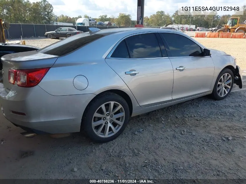 2016 Chevrolet Malibu Limited Ltz VIN: 1G11E5SA4GU152948 Lot: 40758236