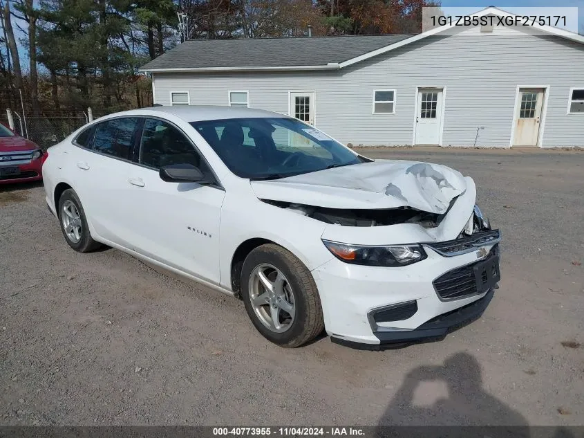 2016 Chevrolet Malibu Ls VIN: 1G1ZB5STXGF275171 Lot: 40773955