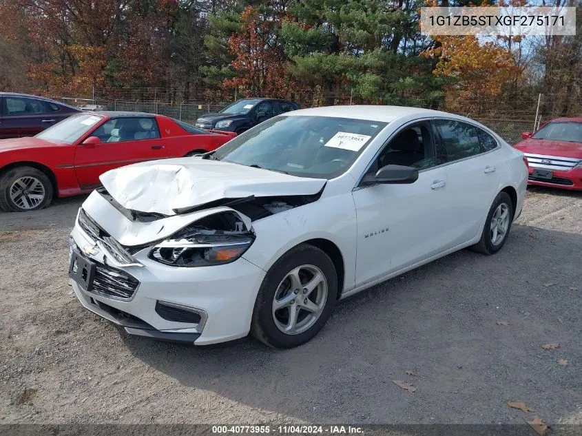 2016 Chevrolet Malibu Ls VIN: 1G1ZB5STXGF275171 Lot: 40773955