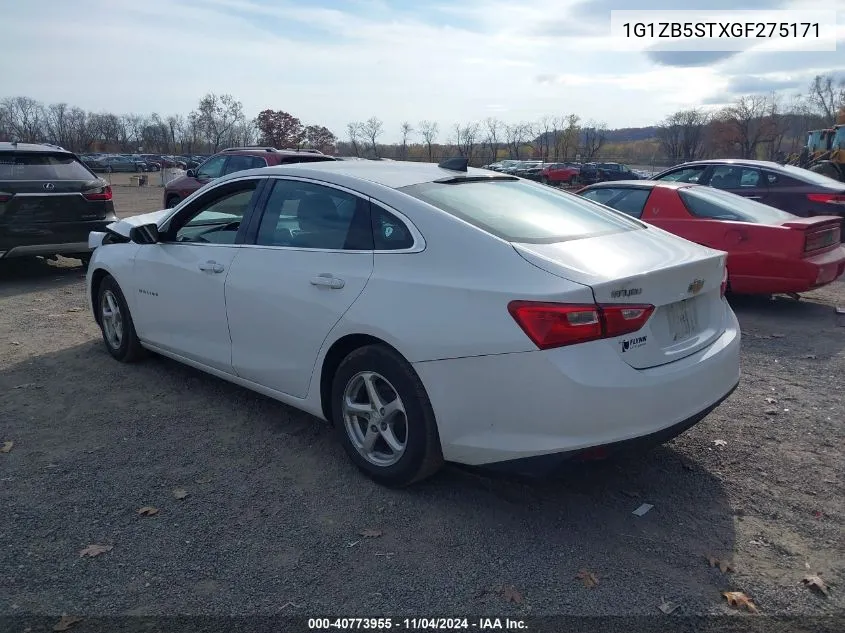 2016 Chevrolet Malibu Ls VIN: 1G1ZB5STXGF275171 Lot: 40773955