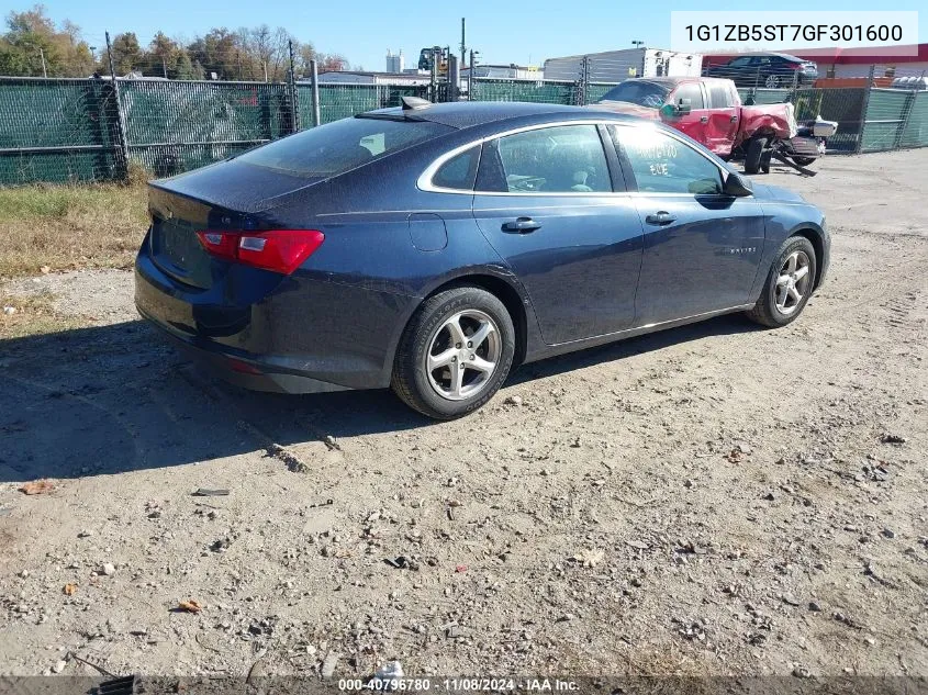 2016 Chevrolet Malibu Ls VIN: 1G1ZB5ST7GF301600 Lot: 40796780