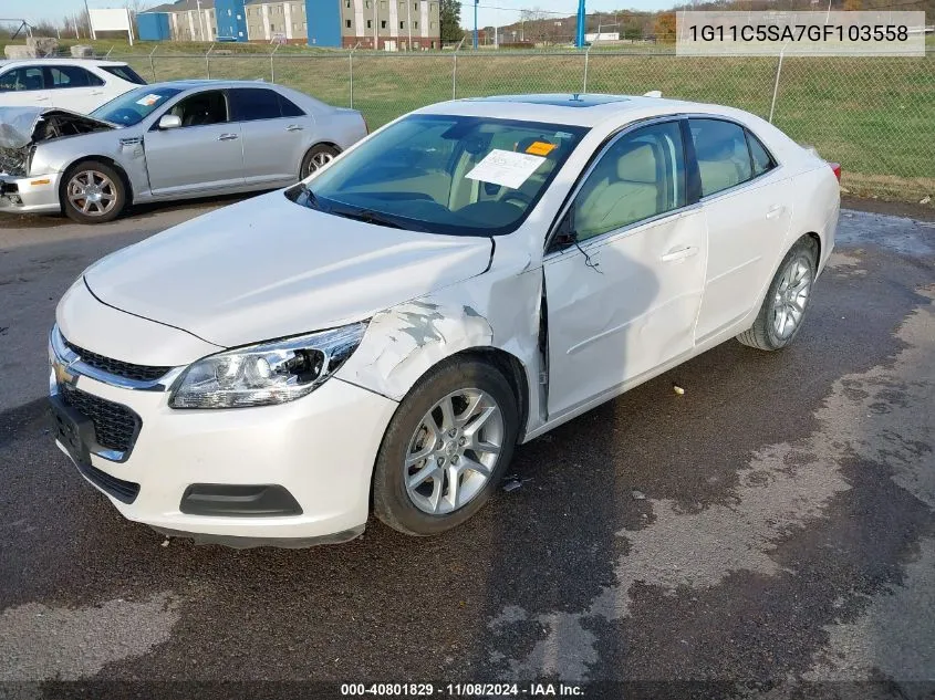 2016 Chevrolet Malibu Limited Lt VIN: 1G11C5SA7GF103558 Lot: 40801829