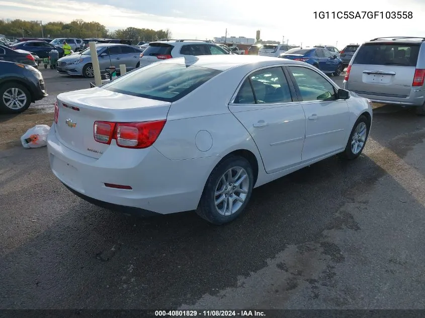 2016 Chevrolet Malibu Limited Lt VIN: 1G11C5SA7GF103558 Lot: 40801829