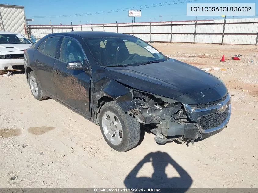 2016 Chevrolet Malibu Limited Lt VIN: 1G11C5SA8GU136032 Lot: 40845111